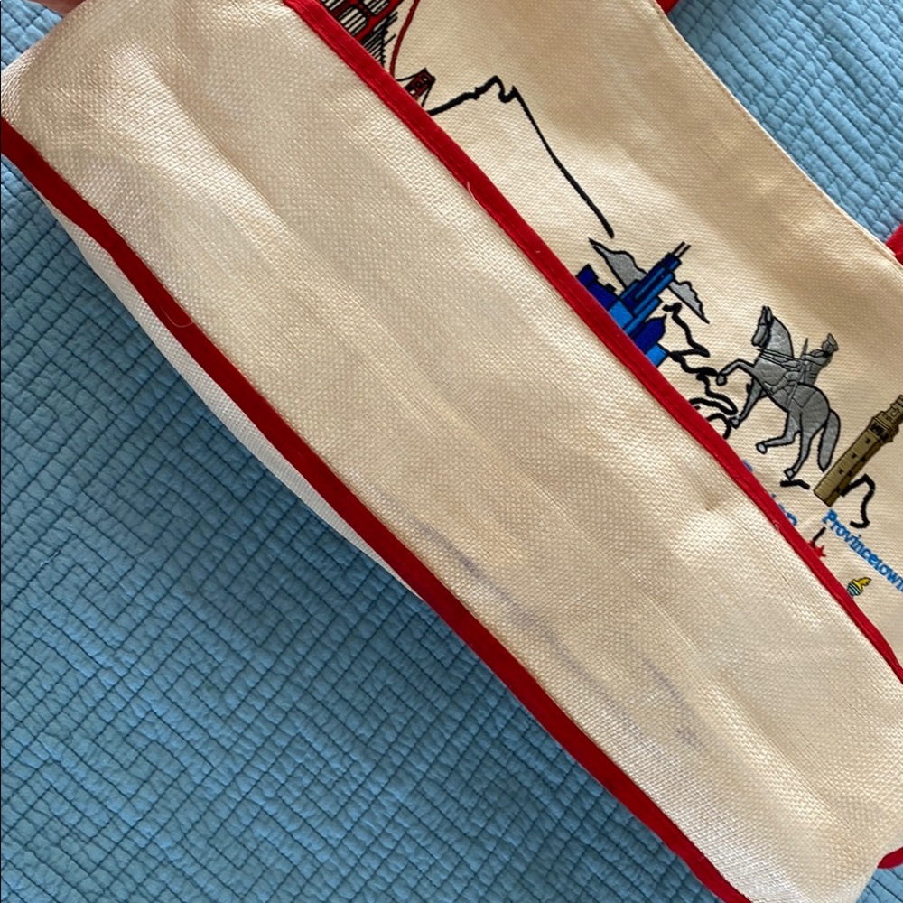Marc Jacob’s woven Tote Bag with Red Handles - Picture 3 of 8